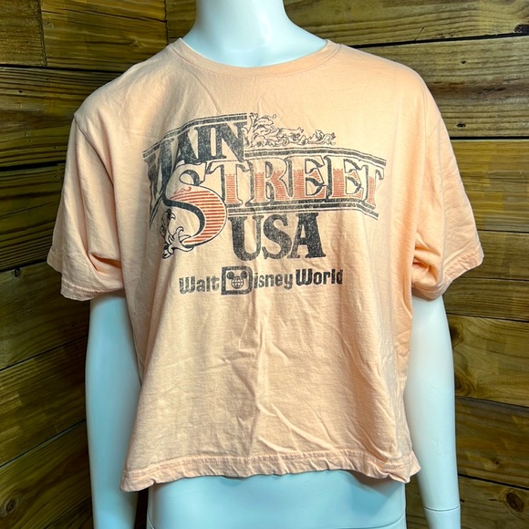 #480 Disney XL Main Street USA Tee Shirt Crop - Picture 1 of 4